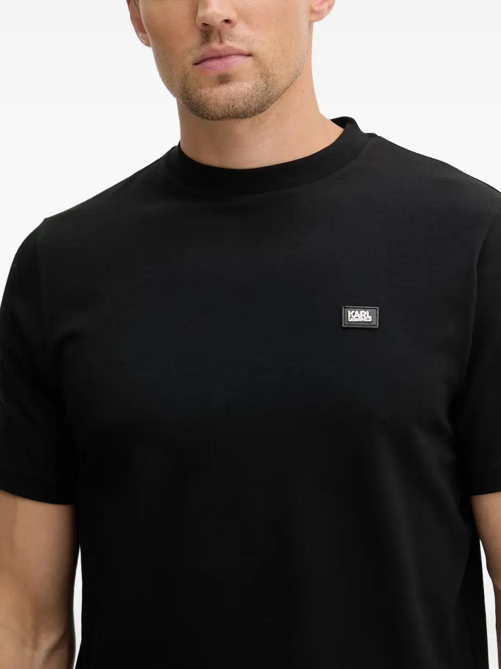 Karl Lagerfeld T-shirt met logoplakkaat Zwart