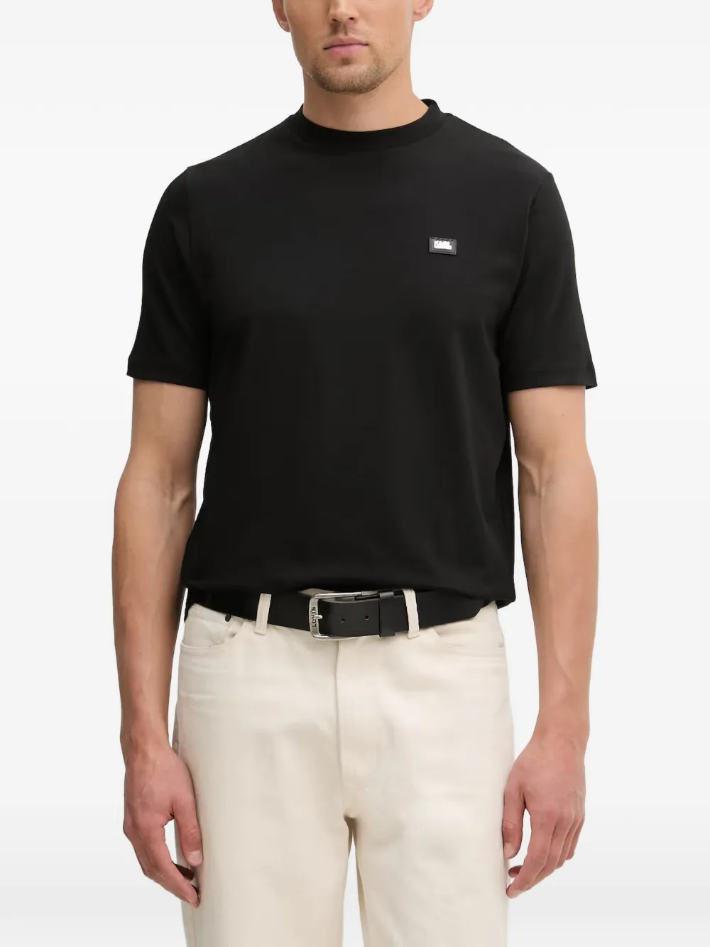 Karl Lagerfeld logo-plaque T-shirt - Schwarz
