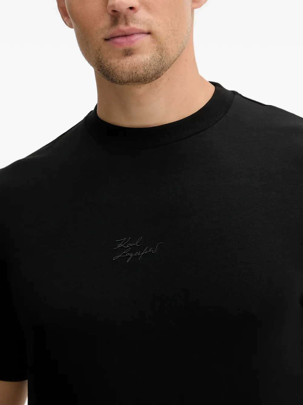 Karl Lagerfeld T-shirt met geborduurd logo Zwart