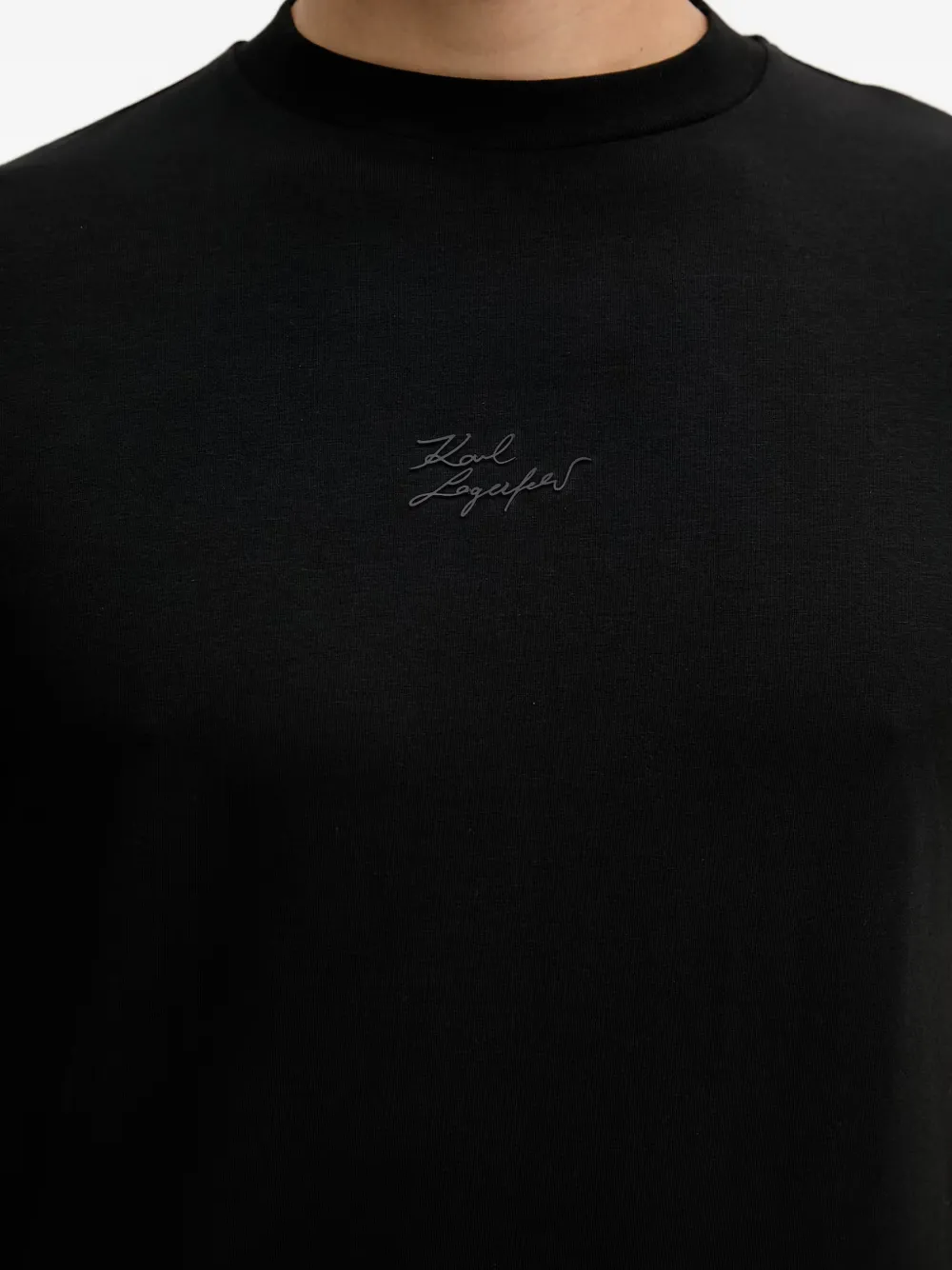 Karl Lagerfeld T-shirt met geborduurd logo Zwart