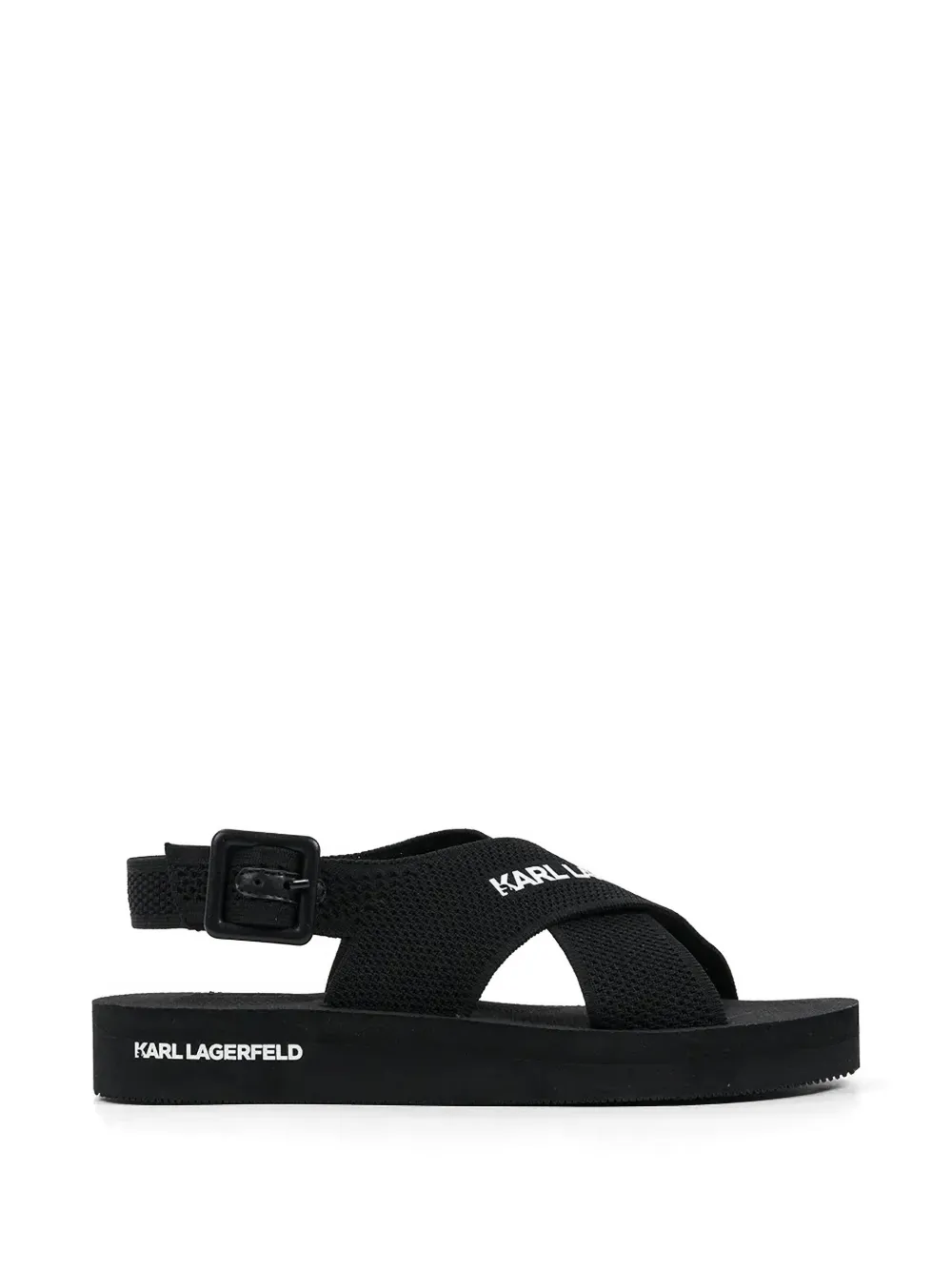 Karl Lagerfeld crossover-strap buckle-fastening sandals - Schwarz
