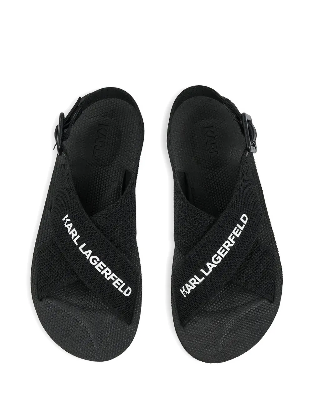 Karl Lagerfeld crossover-strap buckle-fastening sandals Zwart