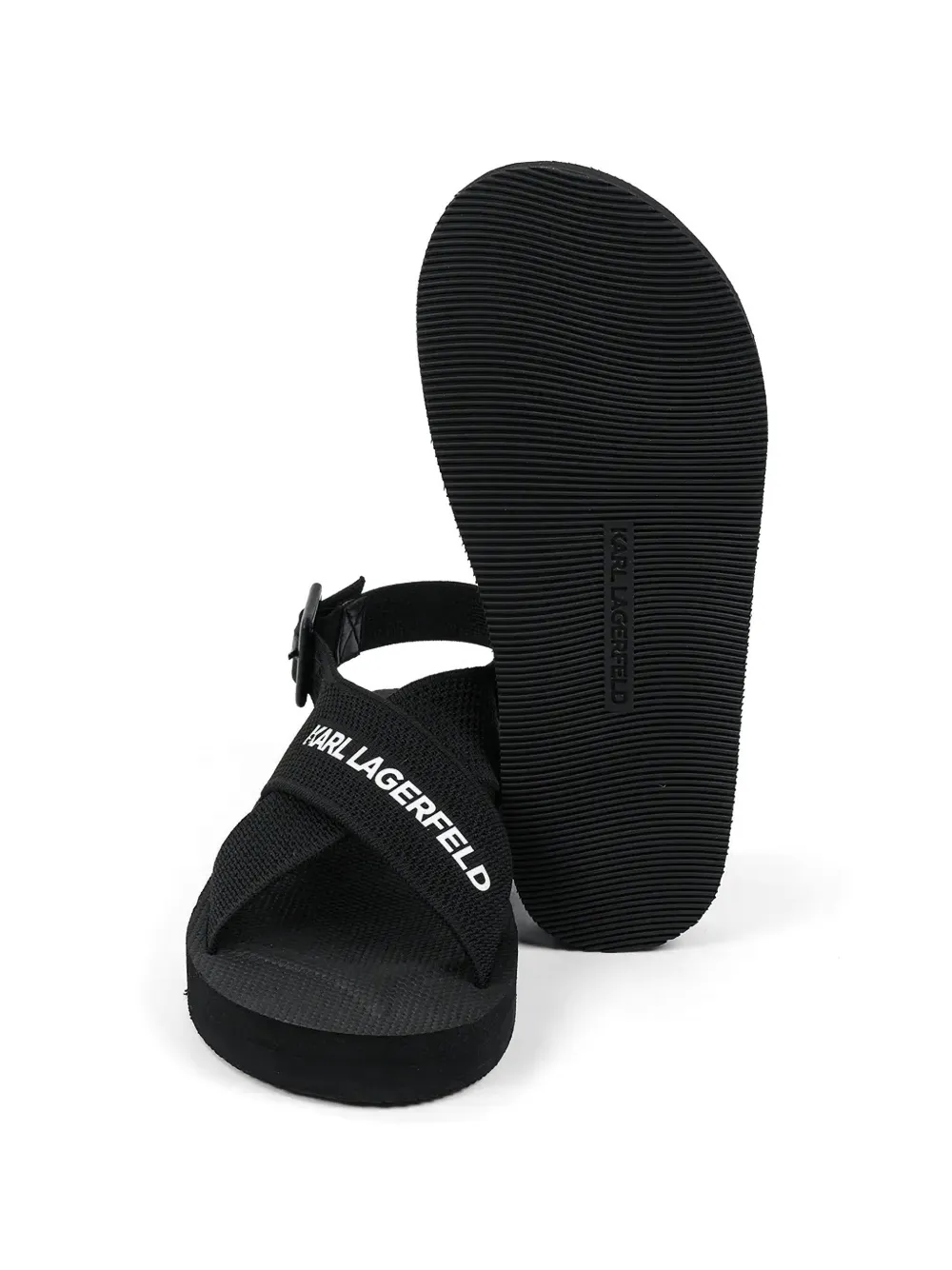 Karl Lagerfeld crossover-strap buckle-fastening sandals Zwart