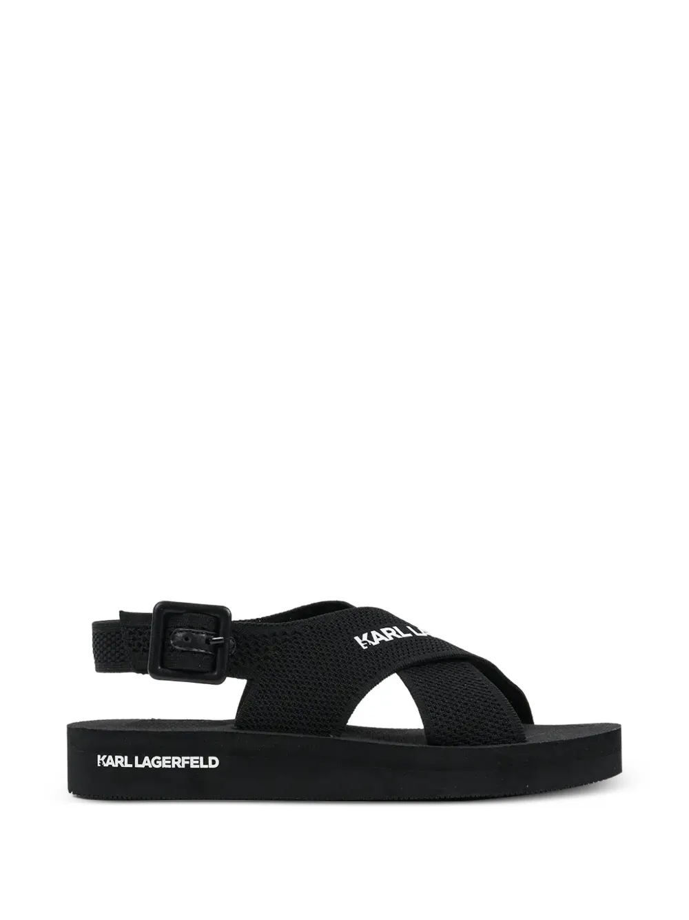 Karl Lagerfeld crossover-strap buckle-fastening sandals - Nero