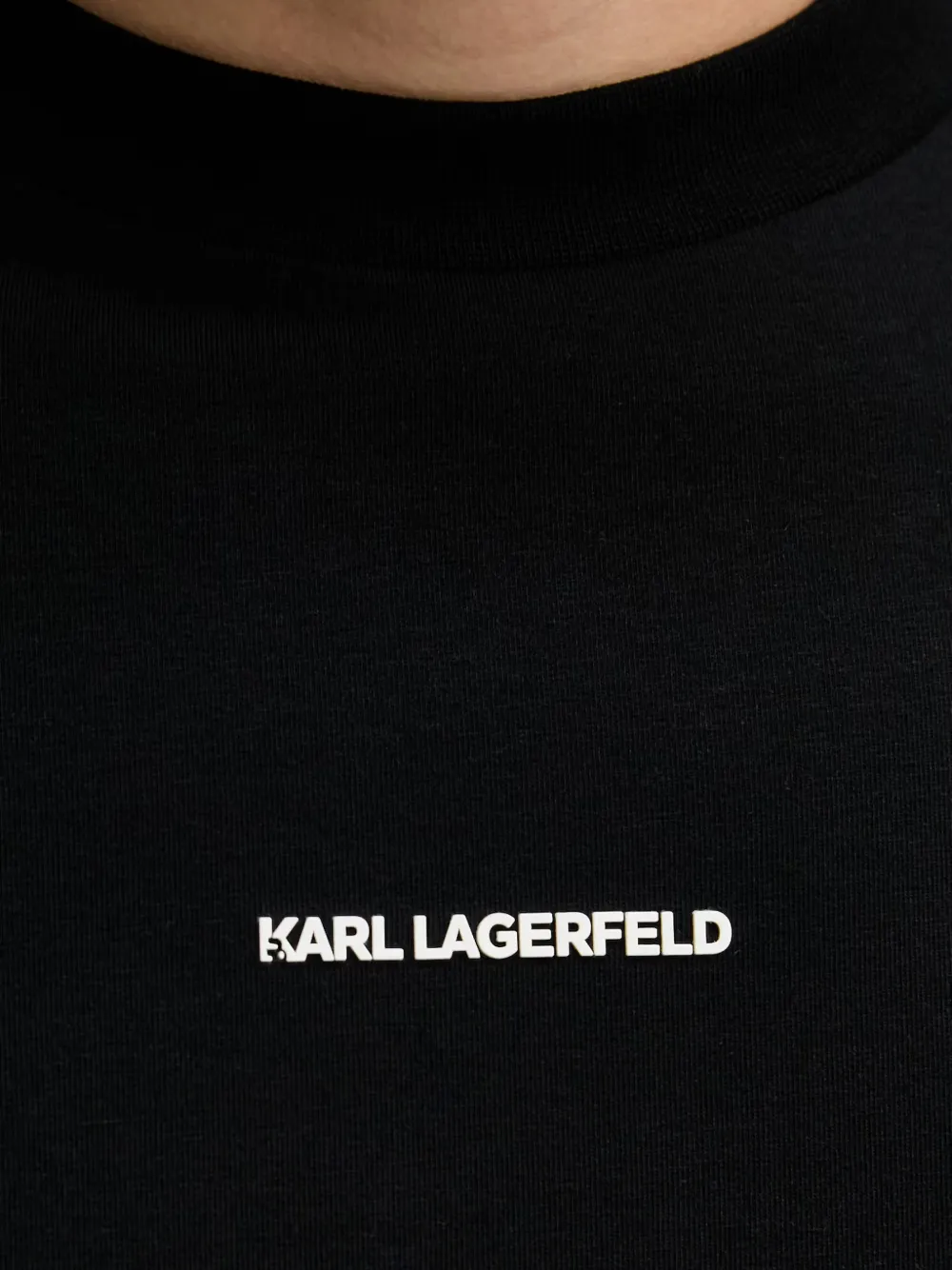 Karl Lagerfeld T-shirt met palmprint Zwart
