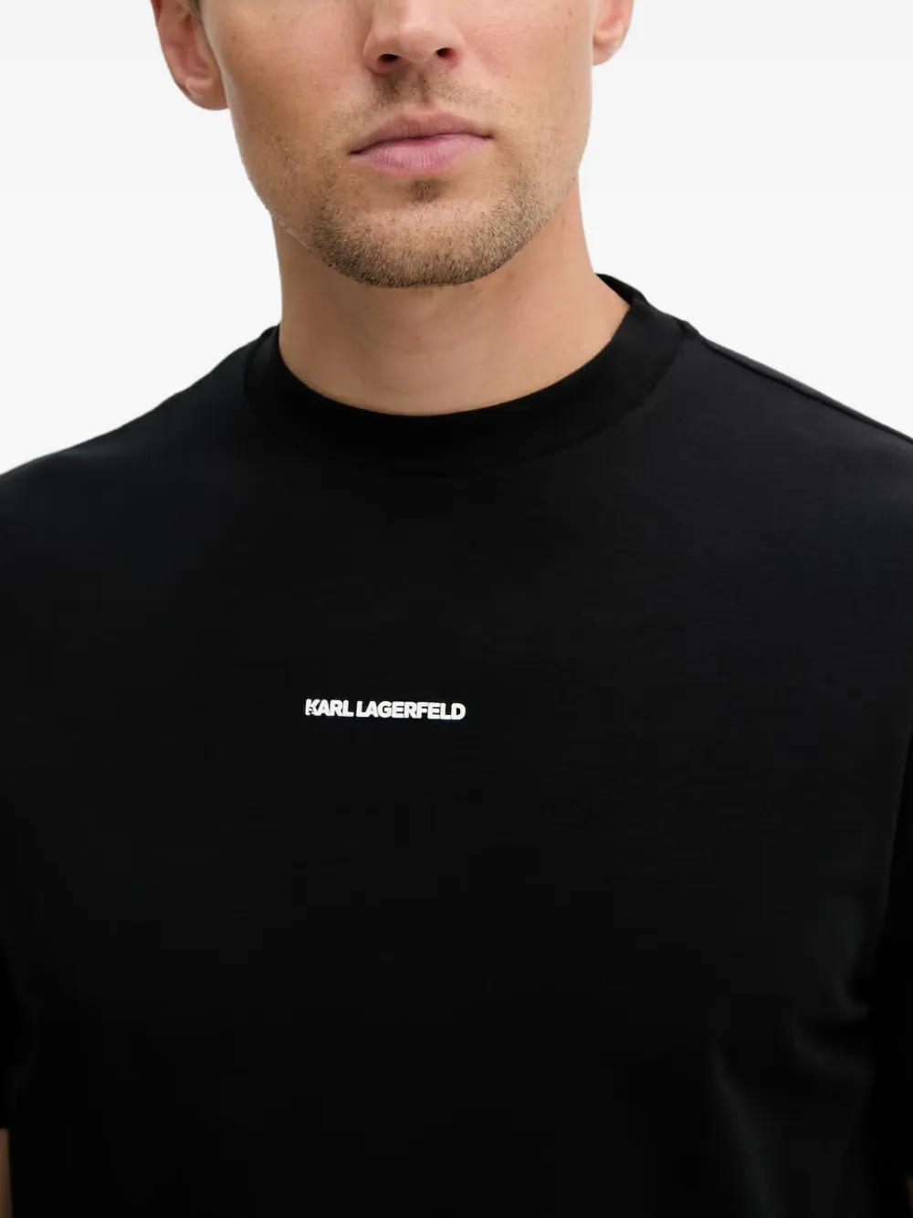 Karl Lagerfeld T-shirt met palmprint Zwart
