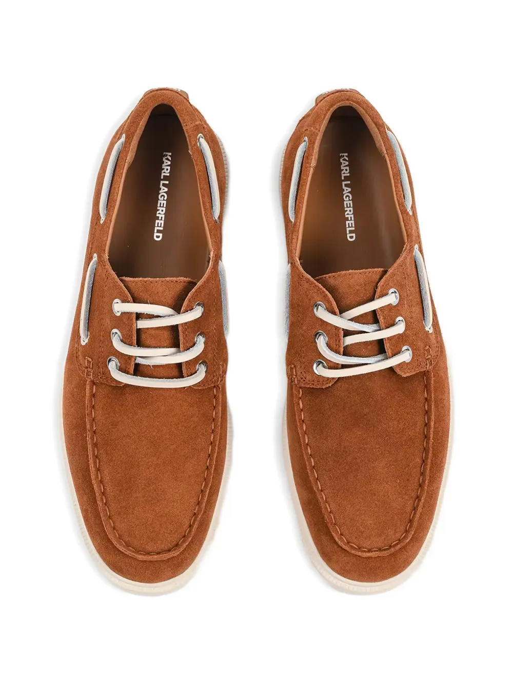 Karl Lagerfeld suede boat shoes Bruin