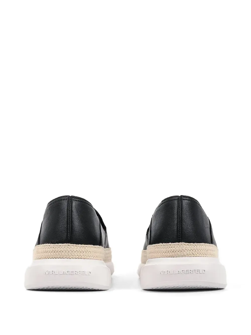 Karl Lagerfeld logo-print braided-trim loafers Zwart