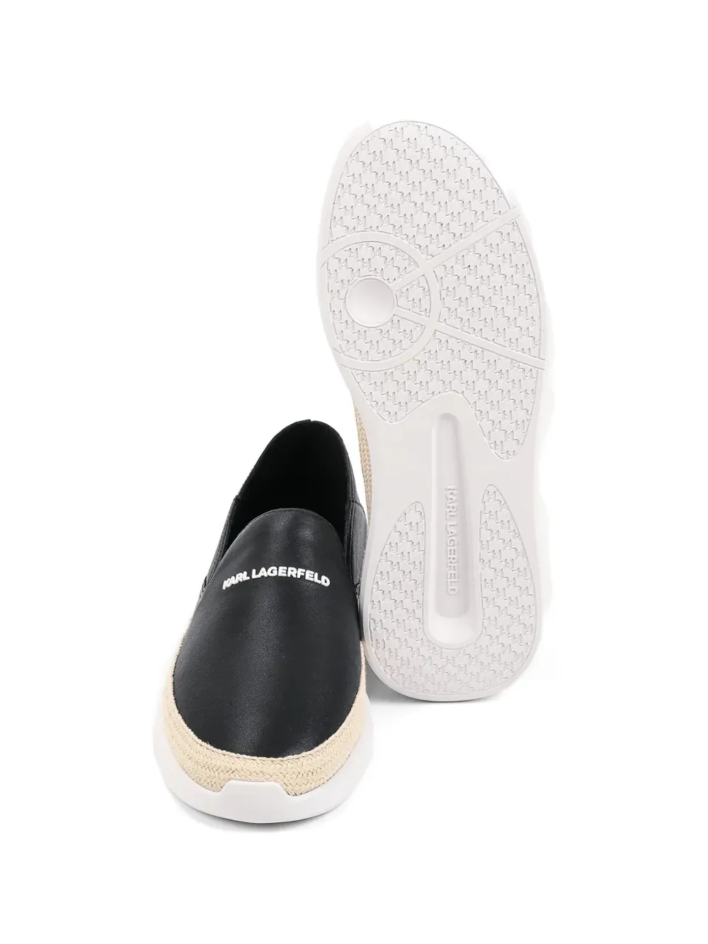 Karl Lagerfeld logo-print braided-trim loafers Zwart