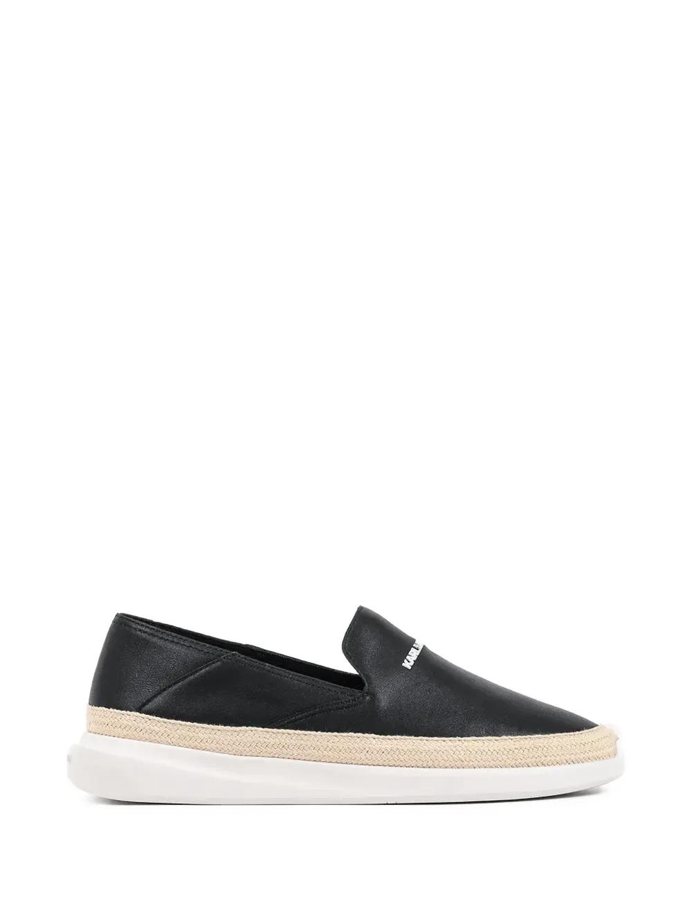 Karl Lagerfeld logo-print braided-trim loafers - Schwarz