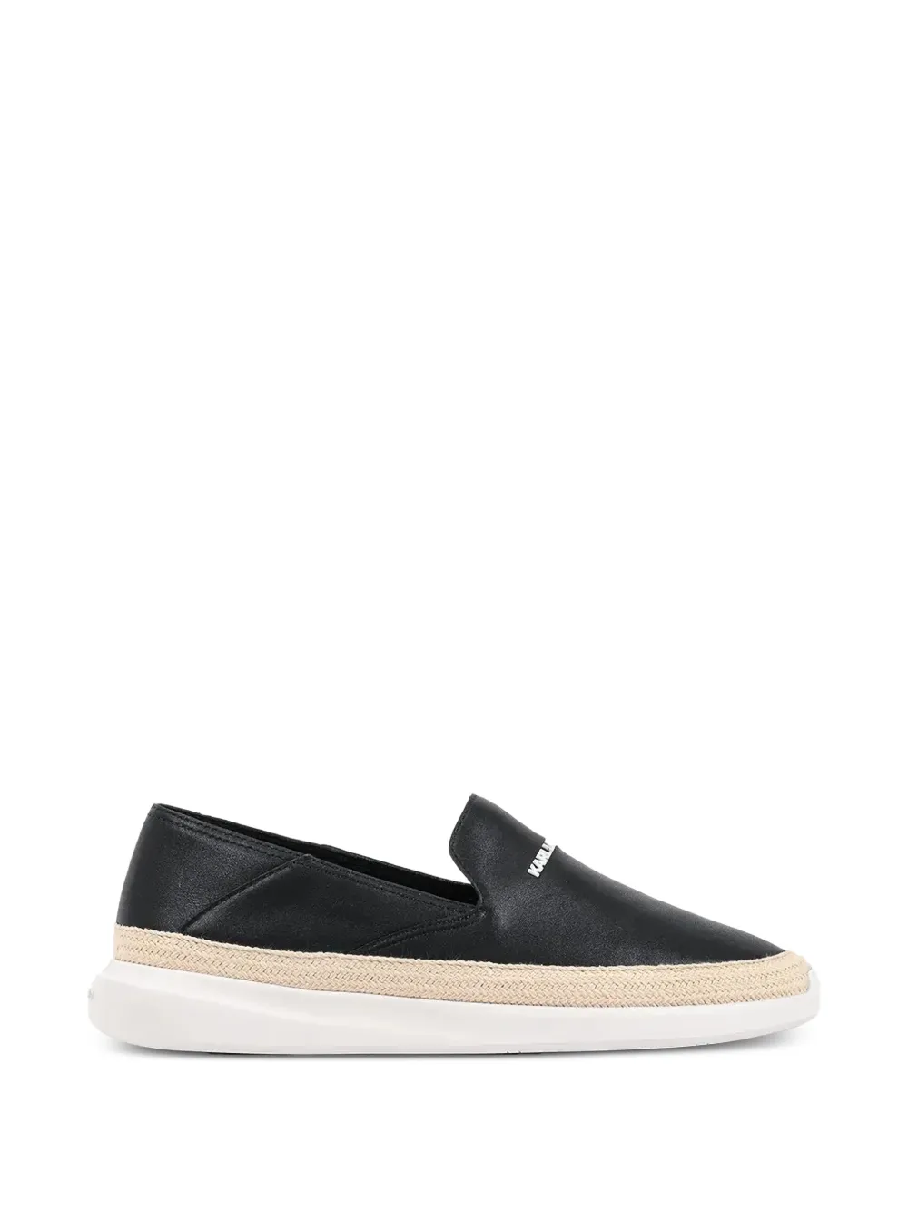 Karl Lagerfeld logo-print braided-trim loafers - Nero