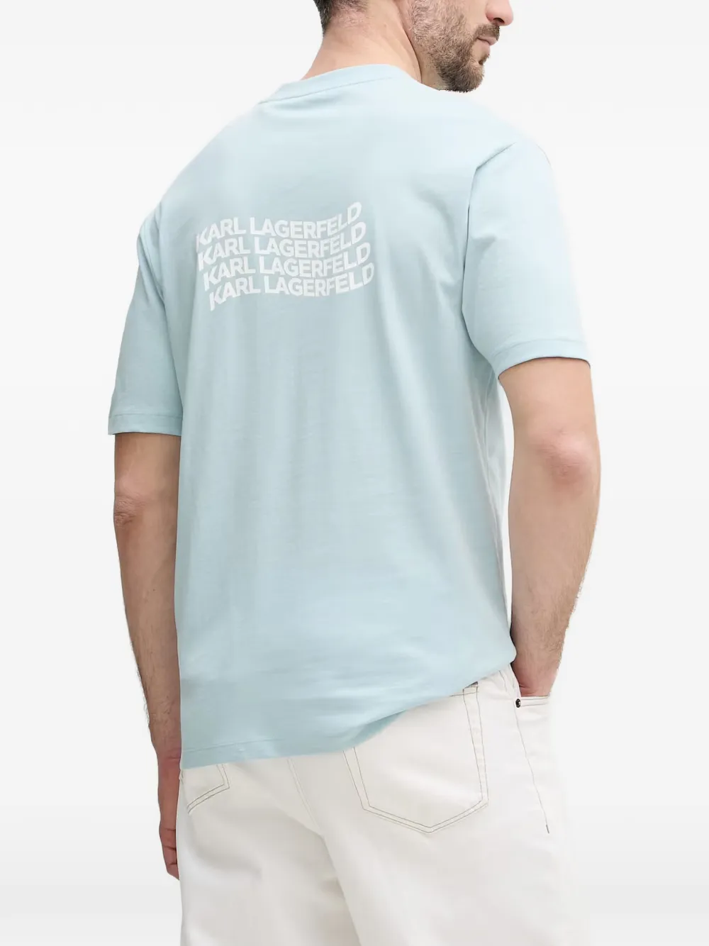 Karl Lagerfeld T-shirt met logoprint Blauw