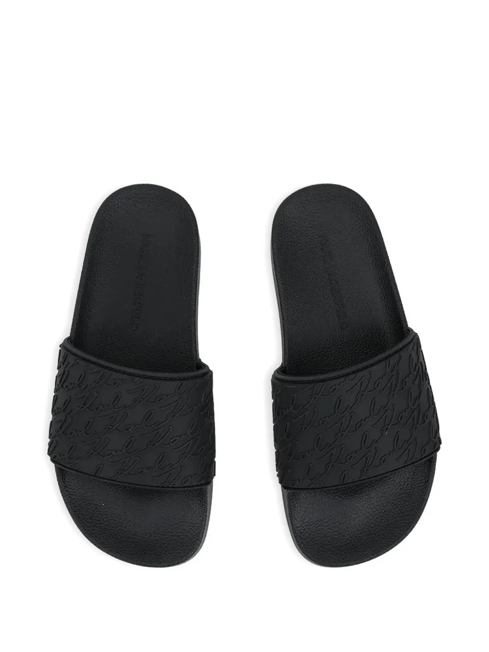 Karl Lagerfeld logo-embossed slides Zwart