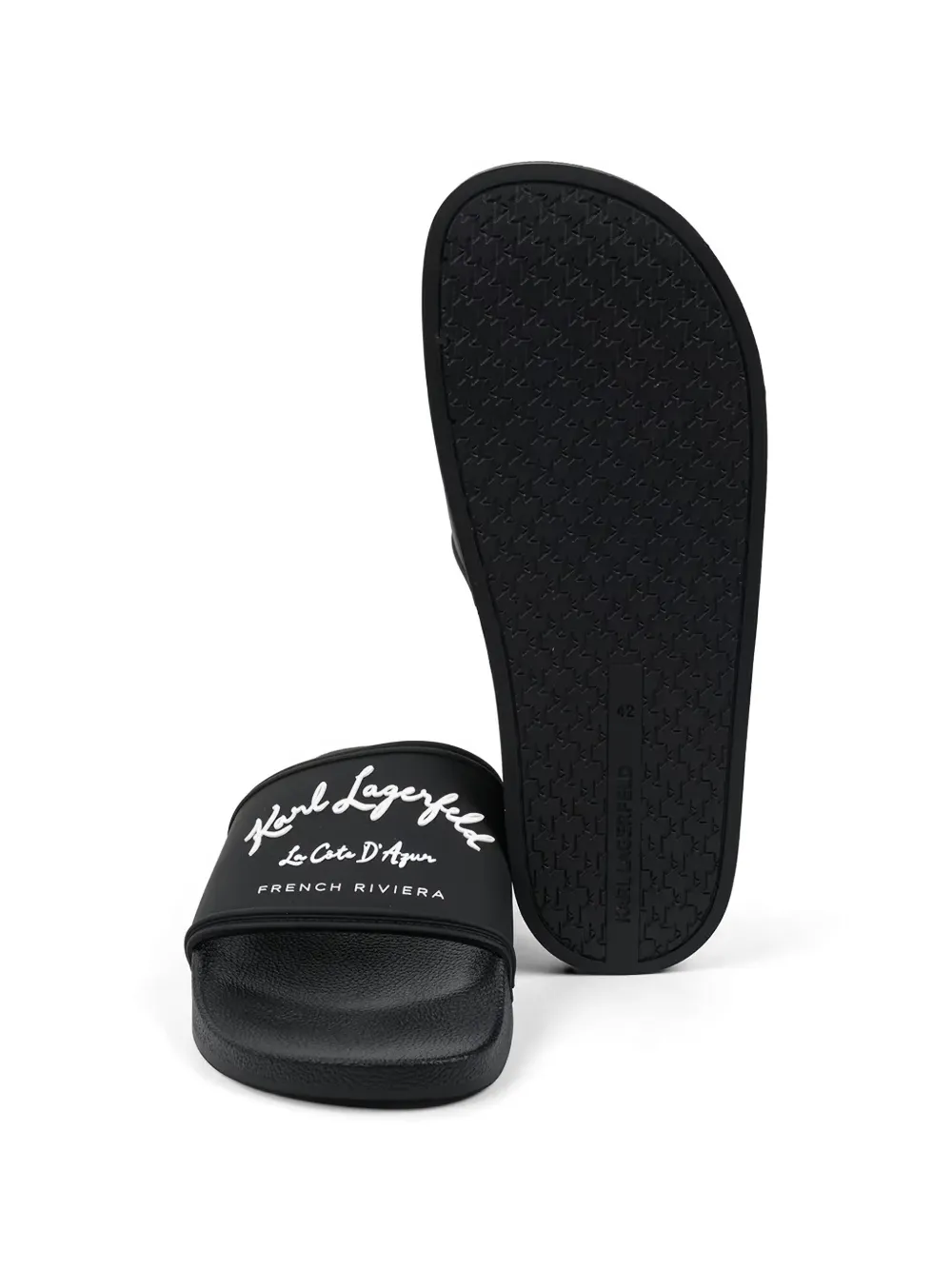 Karl Lagerfeld logo-print slides Zwart