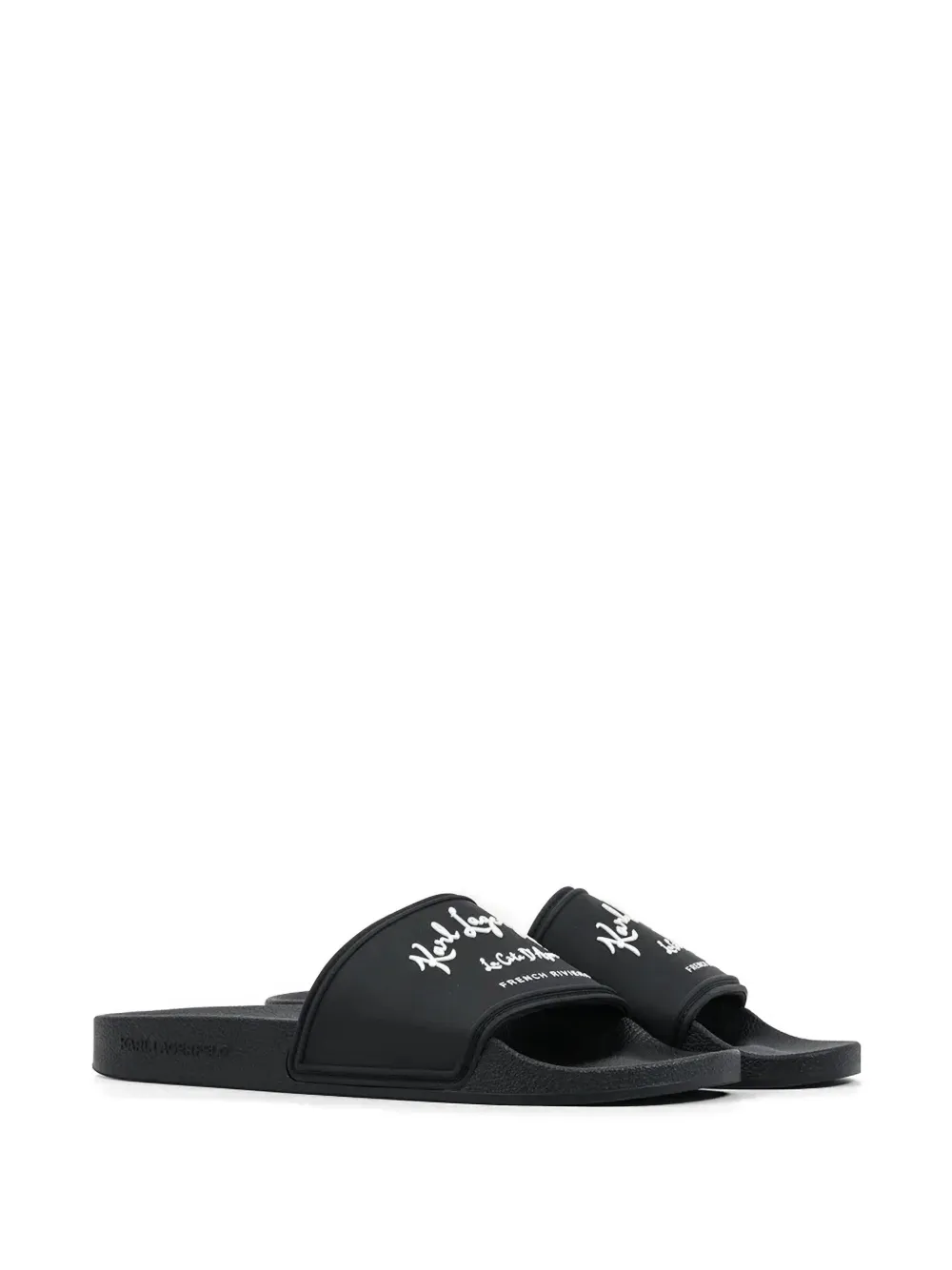 Karl Lagerfeld logo-print slides Zwart