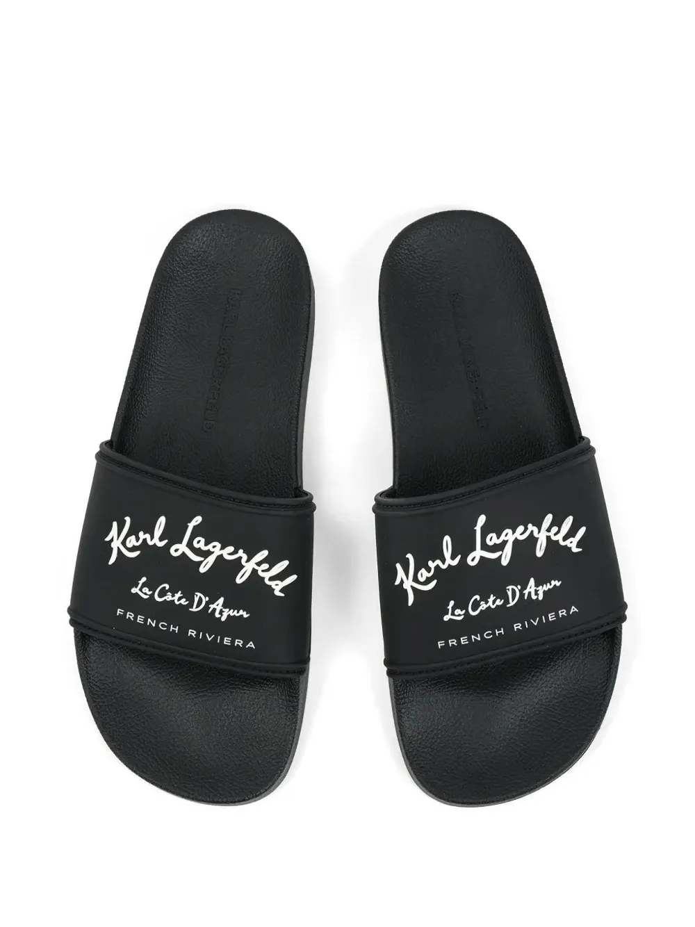 Karl Lagerfeld logo-print slides Zwart
