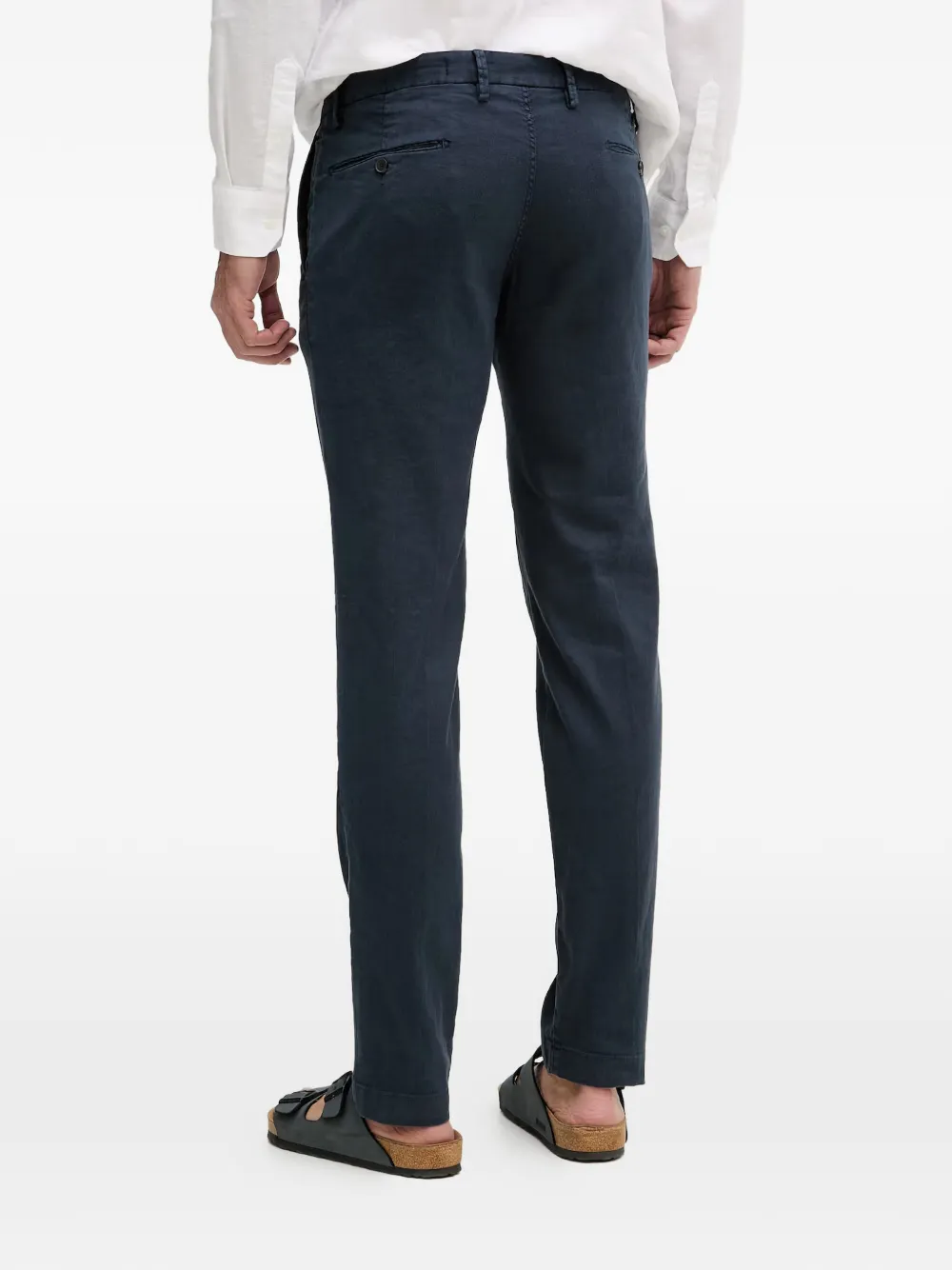 Karl Lagerfeld Broek met knoopsluiting en riemlussen Blauw