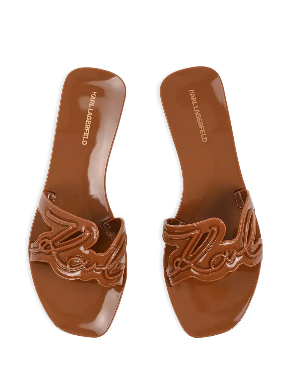 Karl Lagerfeld logo-embossed slides Bruin