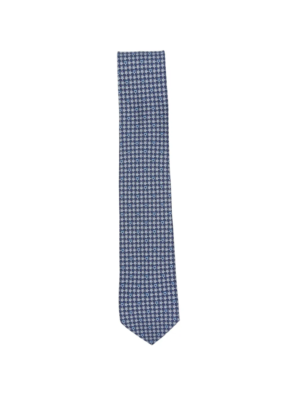Ferragamo Gancini-print tie - Blu