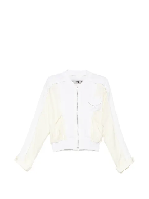 Open YY panelled gathered-detail jacket