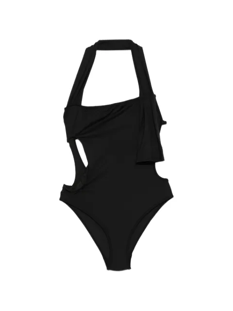 Open YY cut-out halterneck swimsuit