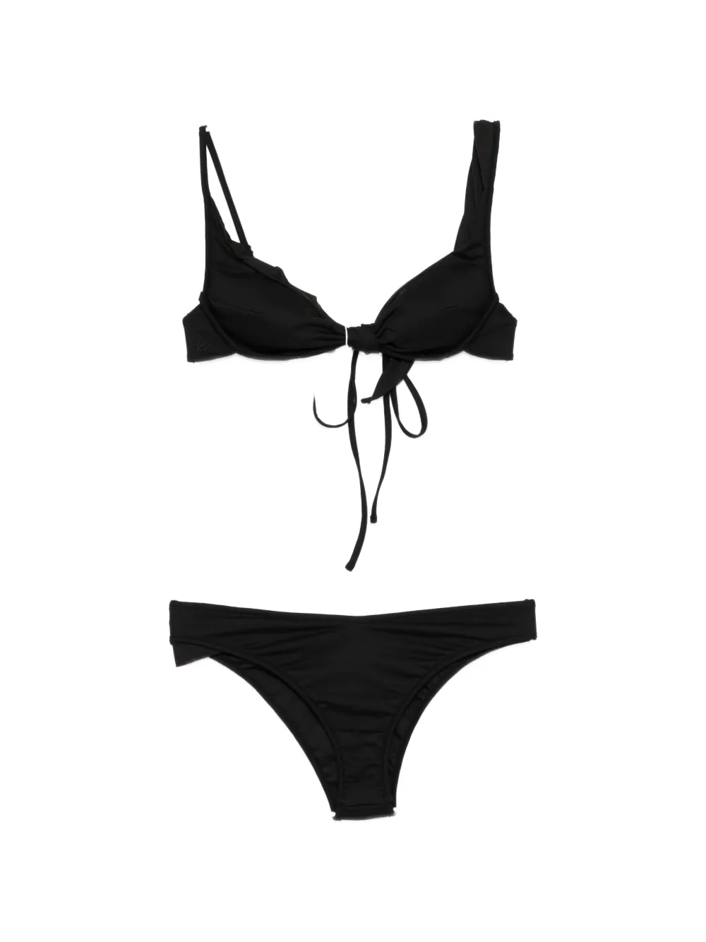 Open YY knot-detail bikini set - Nero
