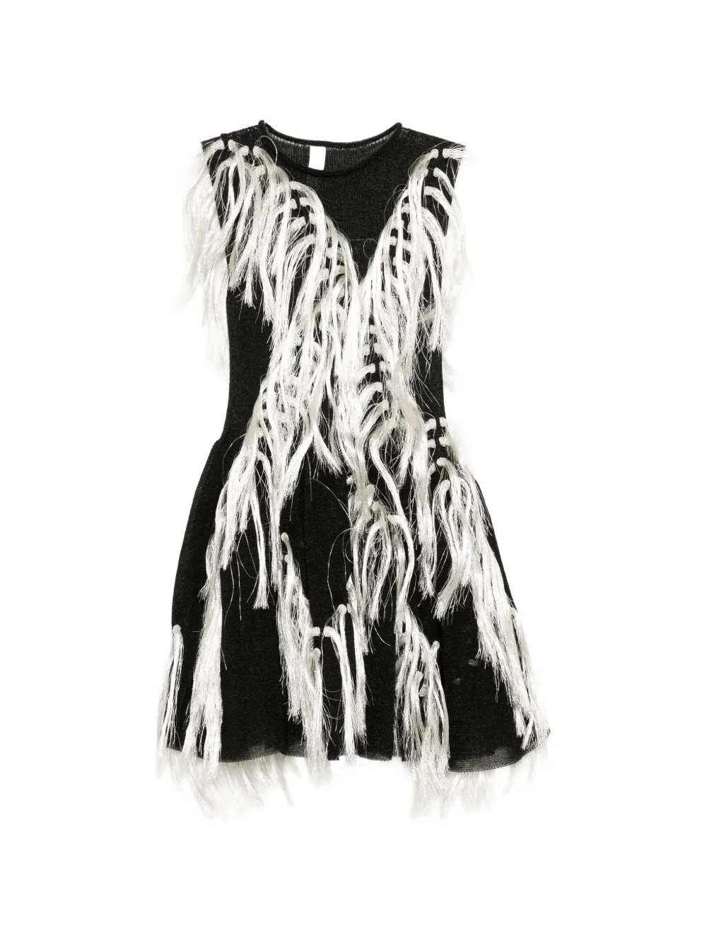 CFCL fringe-trimmed sleeveless top - Nero