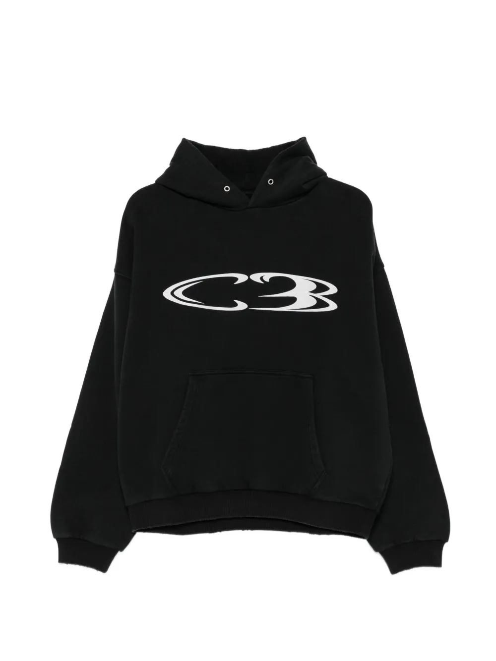 COLE BUXTON logo-print pouch-pocket hoodie - Nero