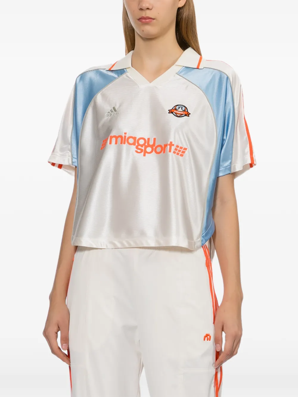 adidas Miaou T-shirt met logoprint en vlakken Wit