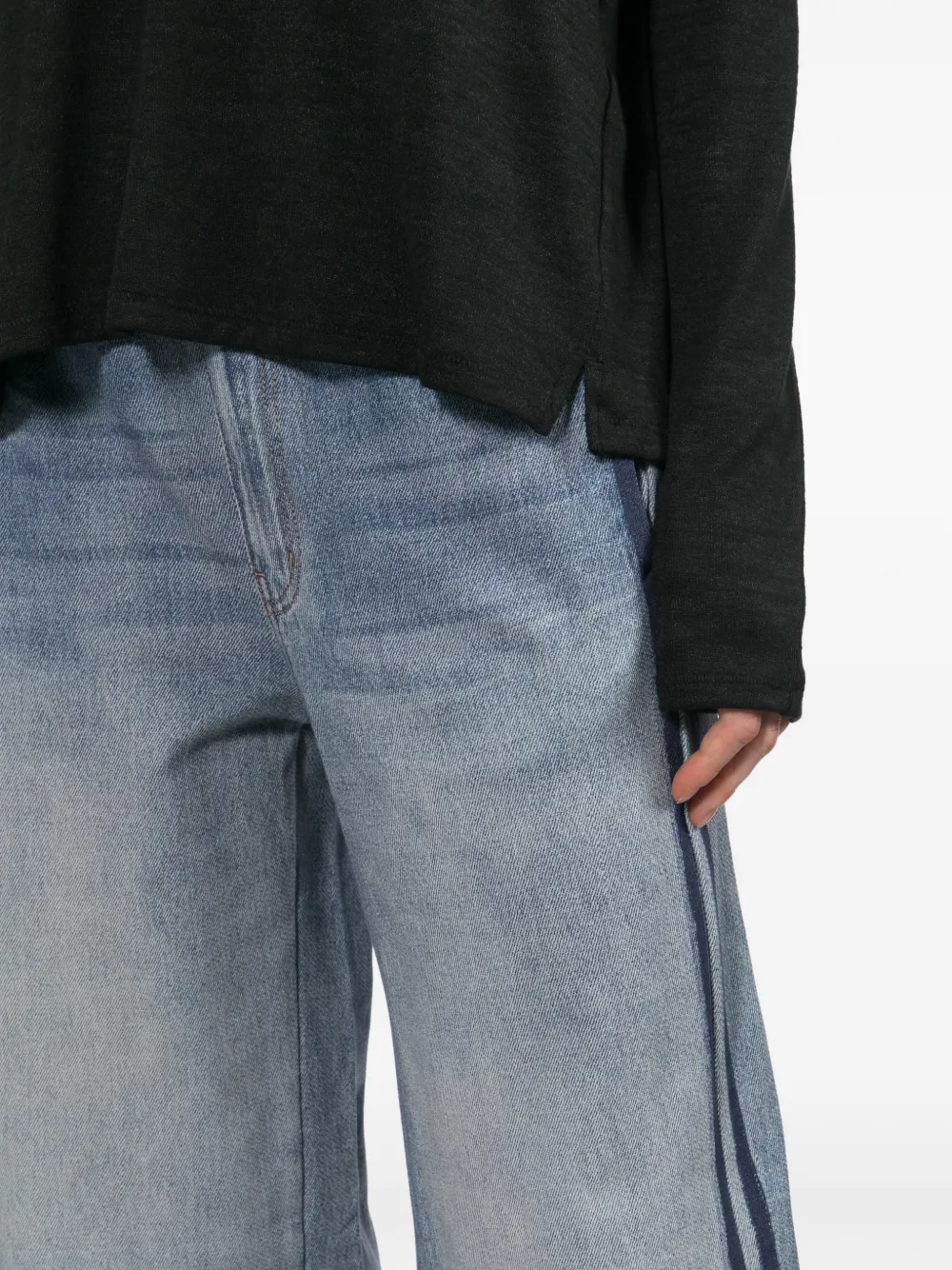 rag & bone Straight jeans met zijstreep Blauw
