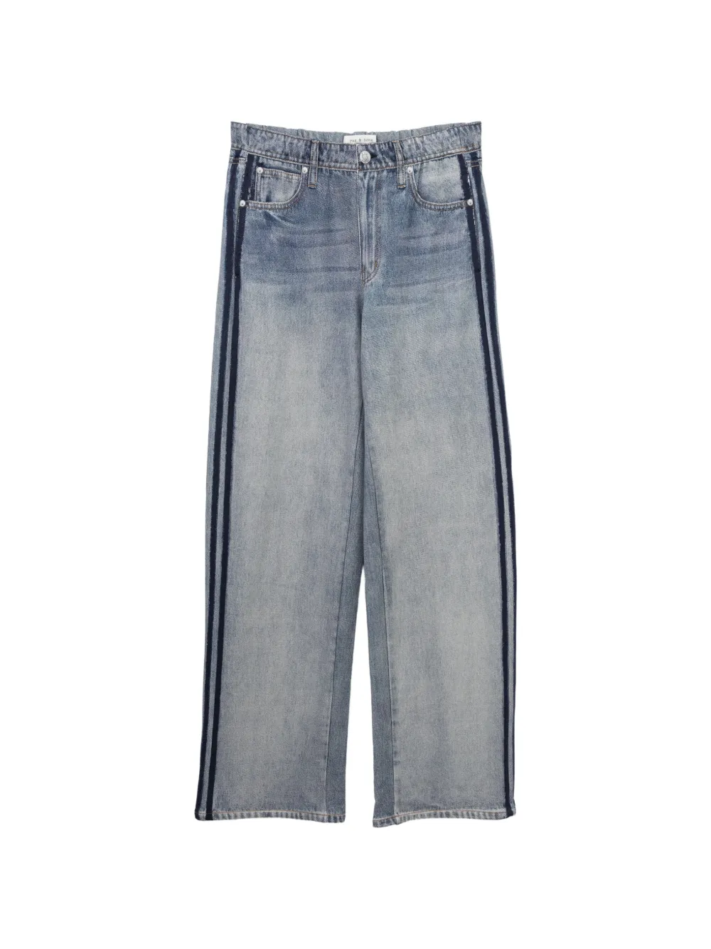 rag & bone Gerade Jeans mit Seitenstreifen - Blau