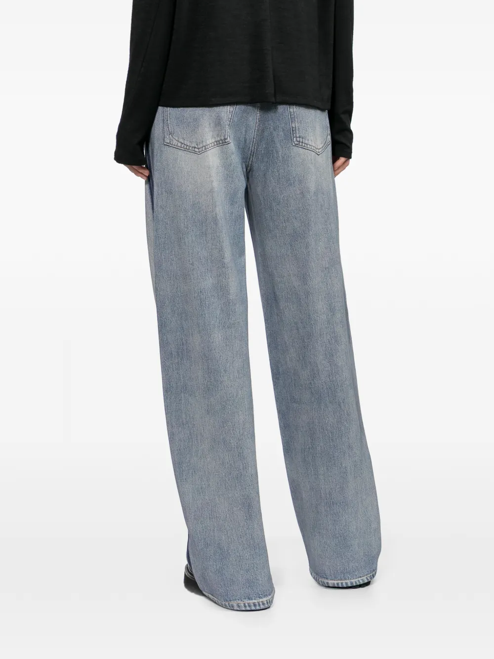 rag & bone Straight jeans met zijstreep Blauw