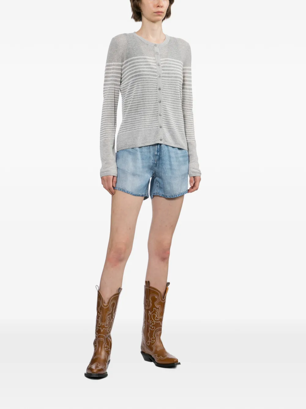rag & bone Shorts met vervaagd effect Blauw