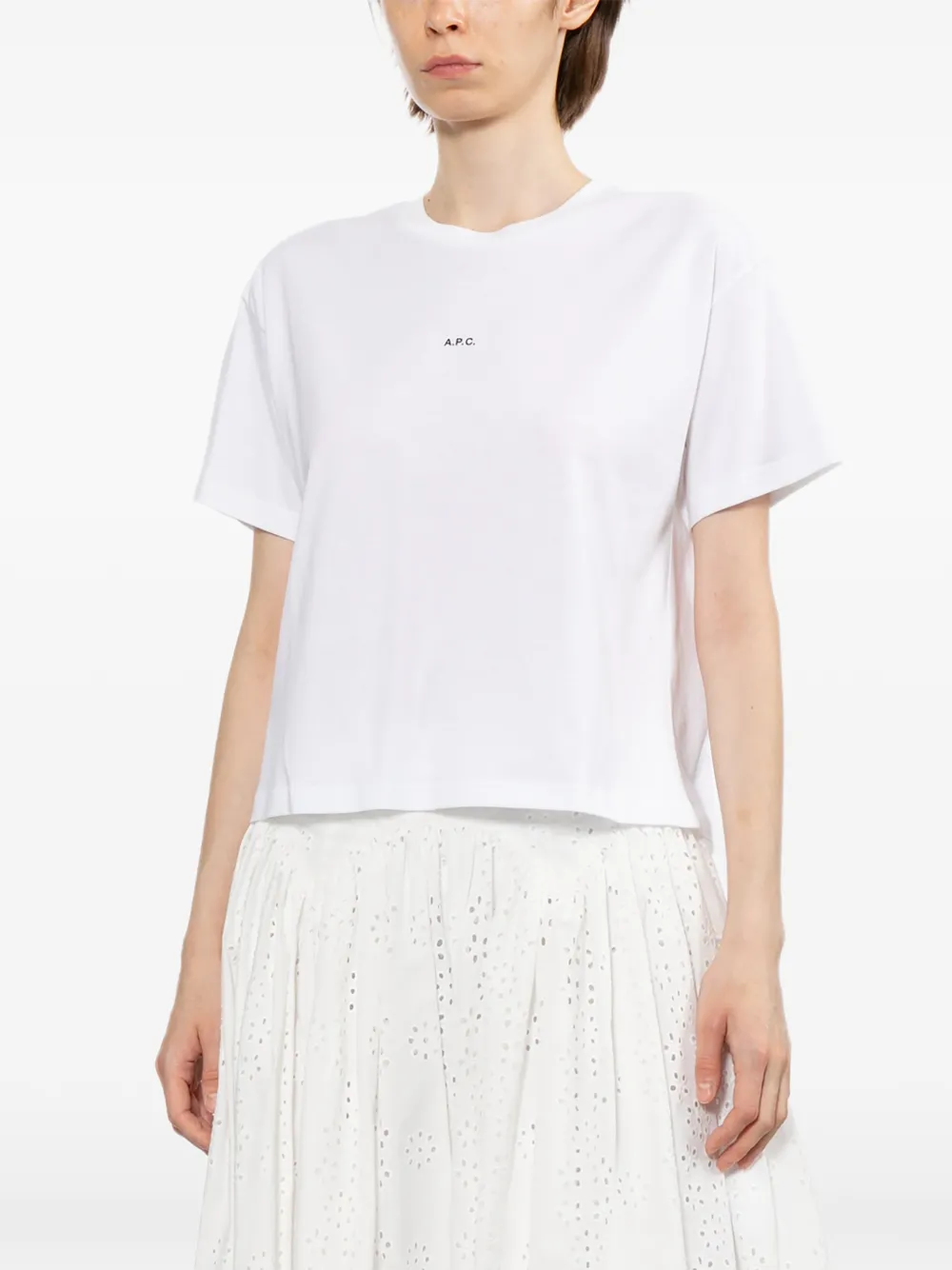 A.P.C. T-shirt met logoprint Wit
