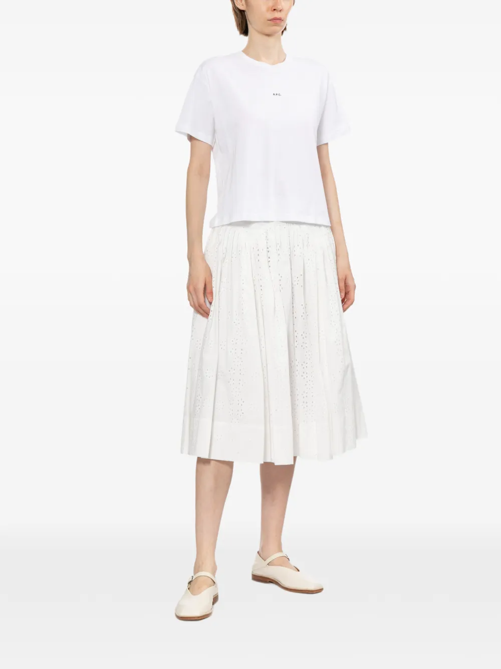 A.P.C. T-shirt met logoprint Wit