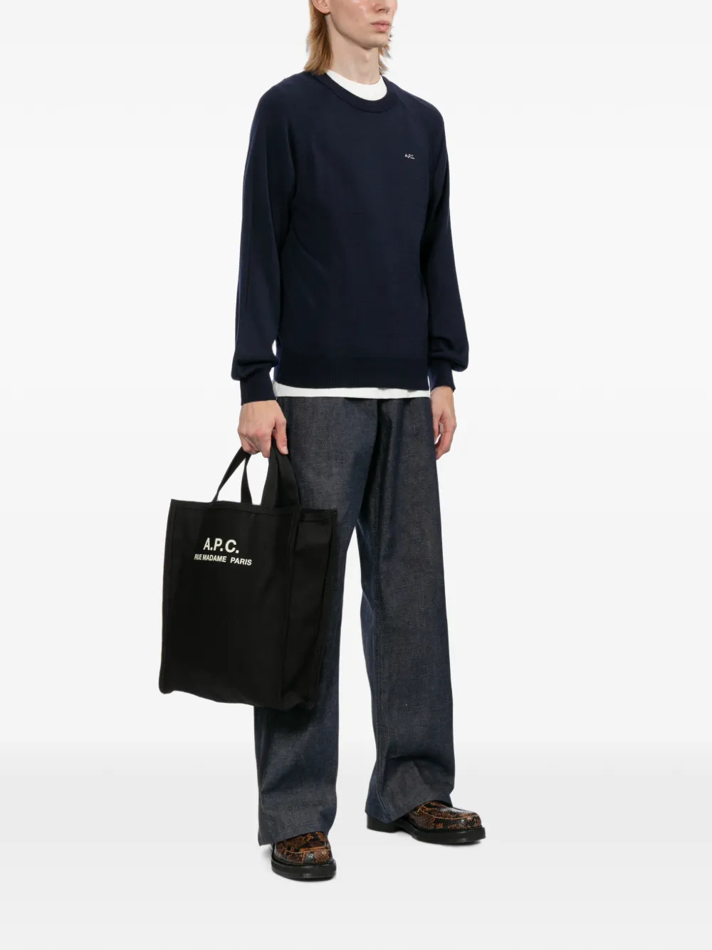 A.P.C. Shopper met logoprint Zwart