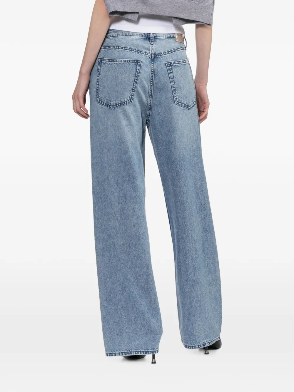 rag & bone Logan jeans verfraaid met kristallen Blauw