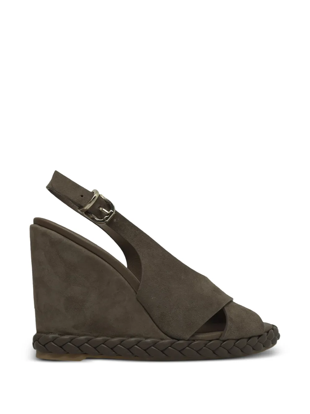 Castañer braided wedge-heel sandals - Marrone