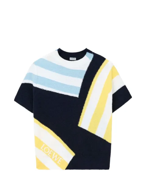 LOEWE striped-details knitted cotton T-shirt