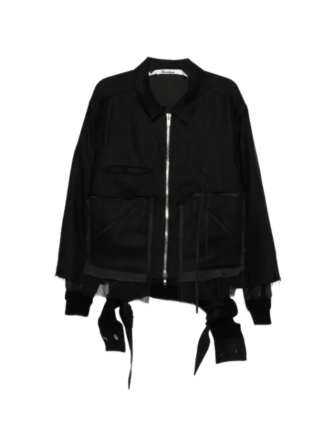 midorikawa raw-edge zip-up jacket