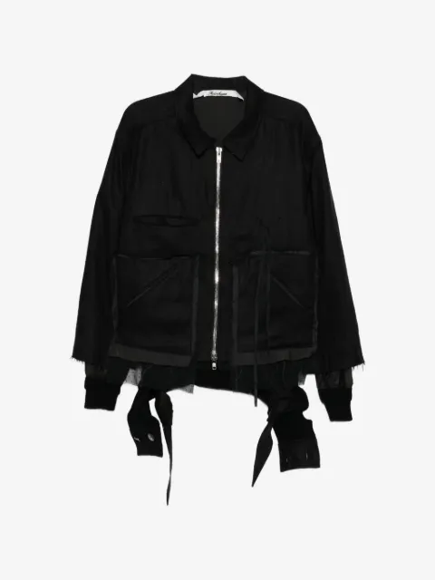 midorikawa raw-edge zip-up jacket