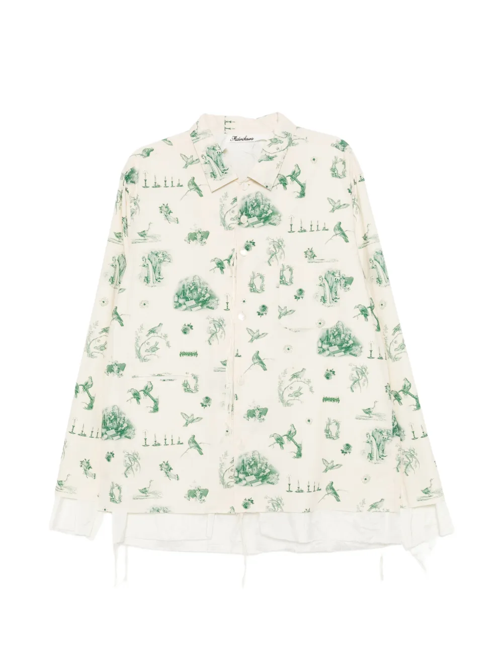 midorikawa graphic-print layered shirt - Neutrals