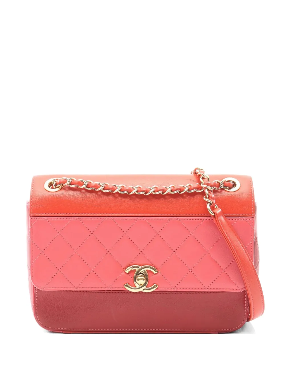 CHANEL Pre-Owned 2019 Matelassé chain shoulder bag - Rosso