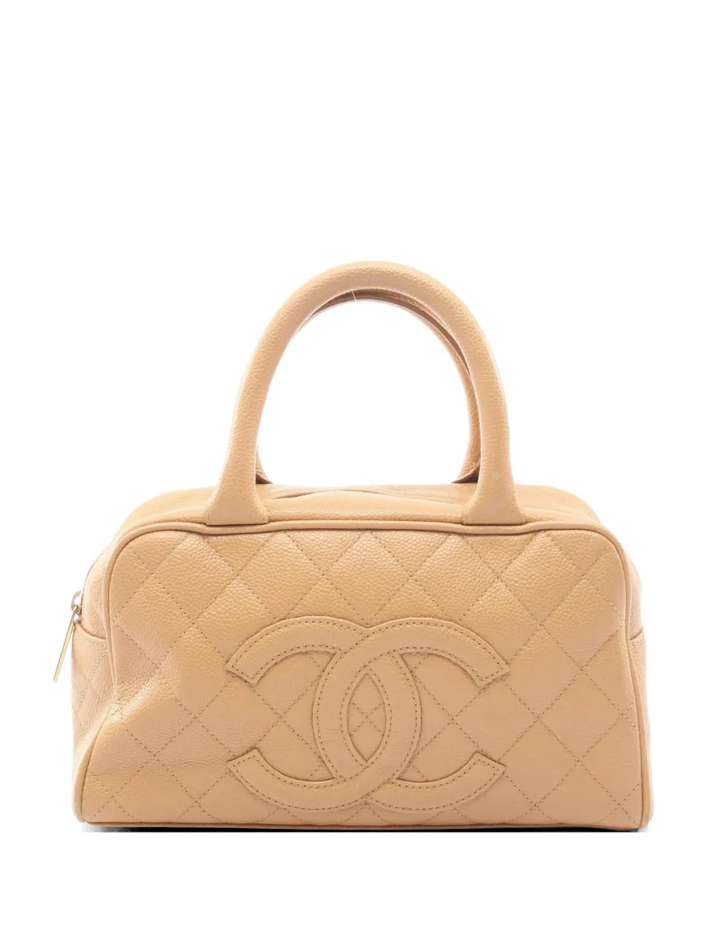 CHANEL Pre-Owned 2004-2005 mini Boston matelassé tote bag - Neutrals