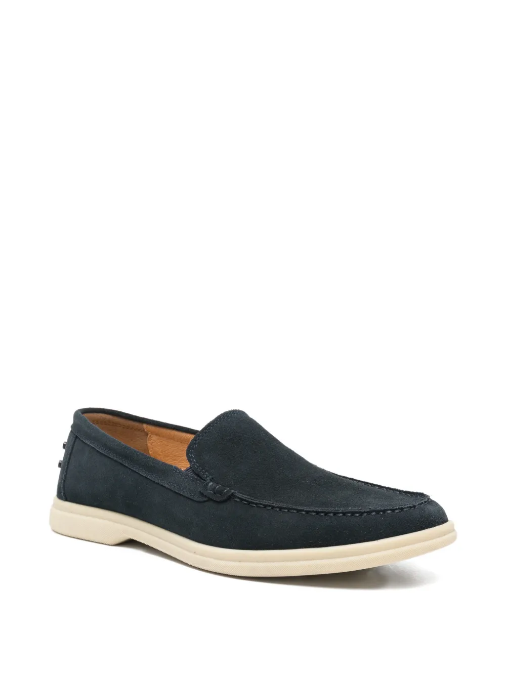 SERGIO MORETTI FIRENZE stud-embellished suede loafers Blauw