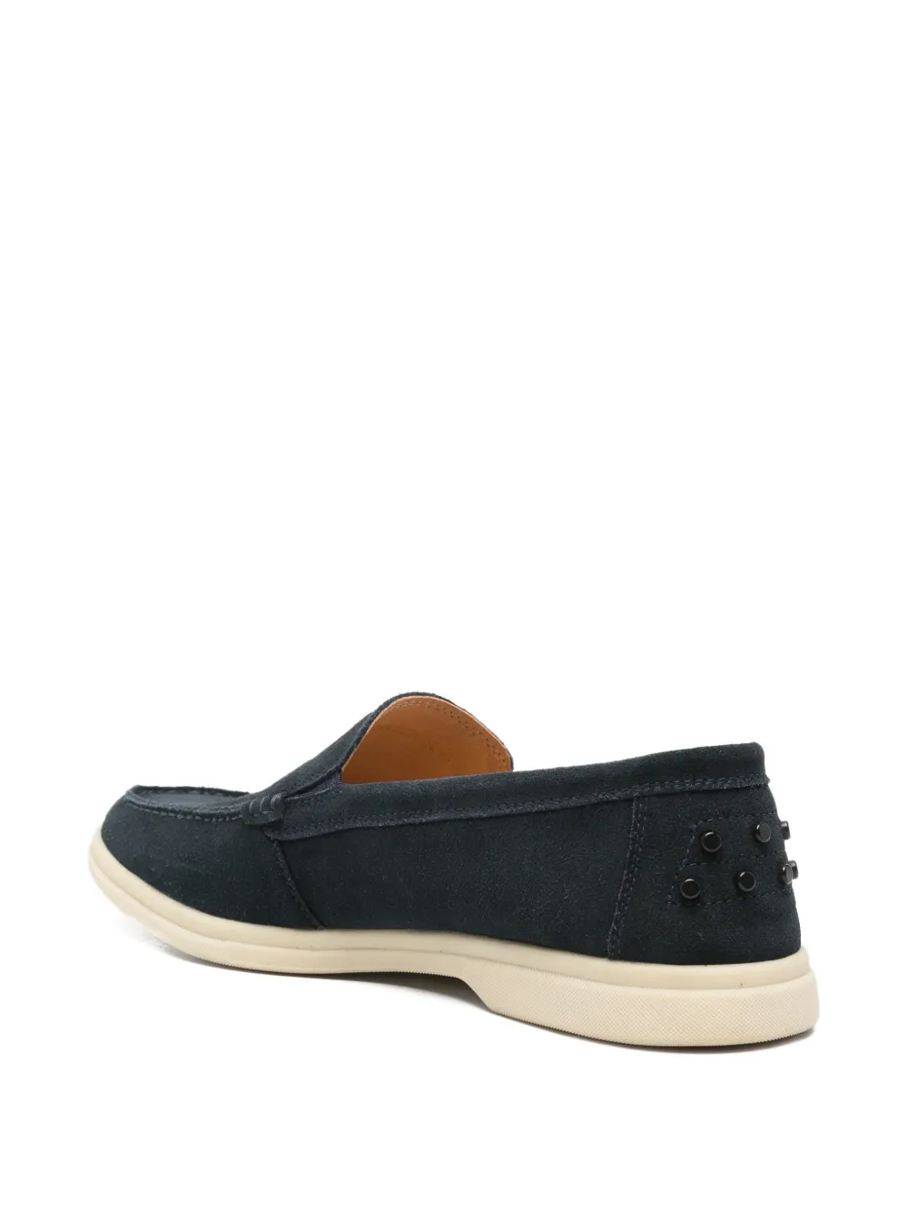 SERGIO MORETTI FIRENZE stud-embellished suede loafers Blauw