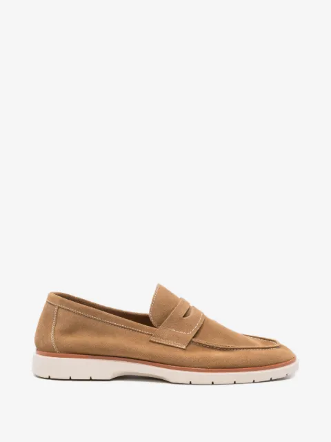 SERGIO MORETTI FIRENZE suede penny loafers