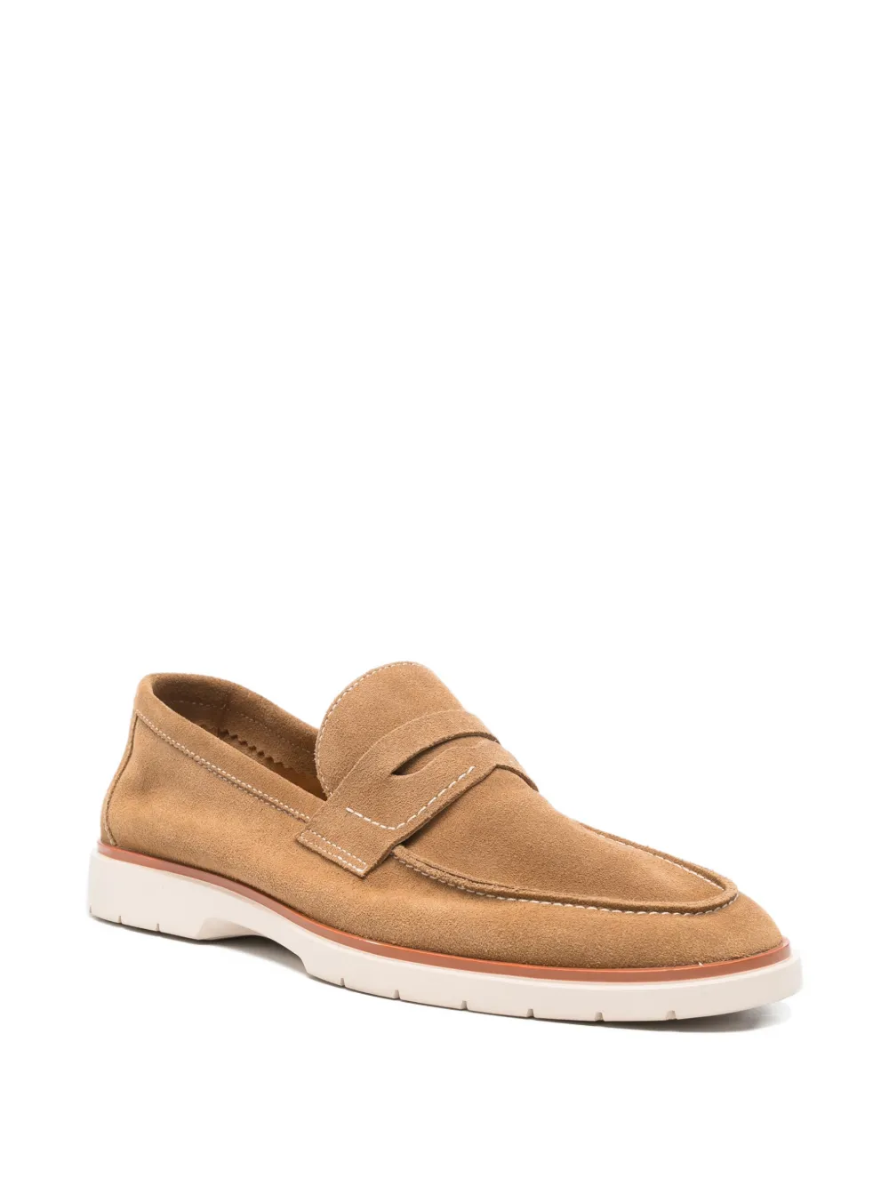 SERGIO MORETTI FIRENZE suede penny loafers Bruin