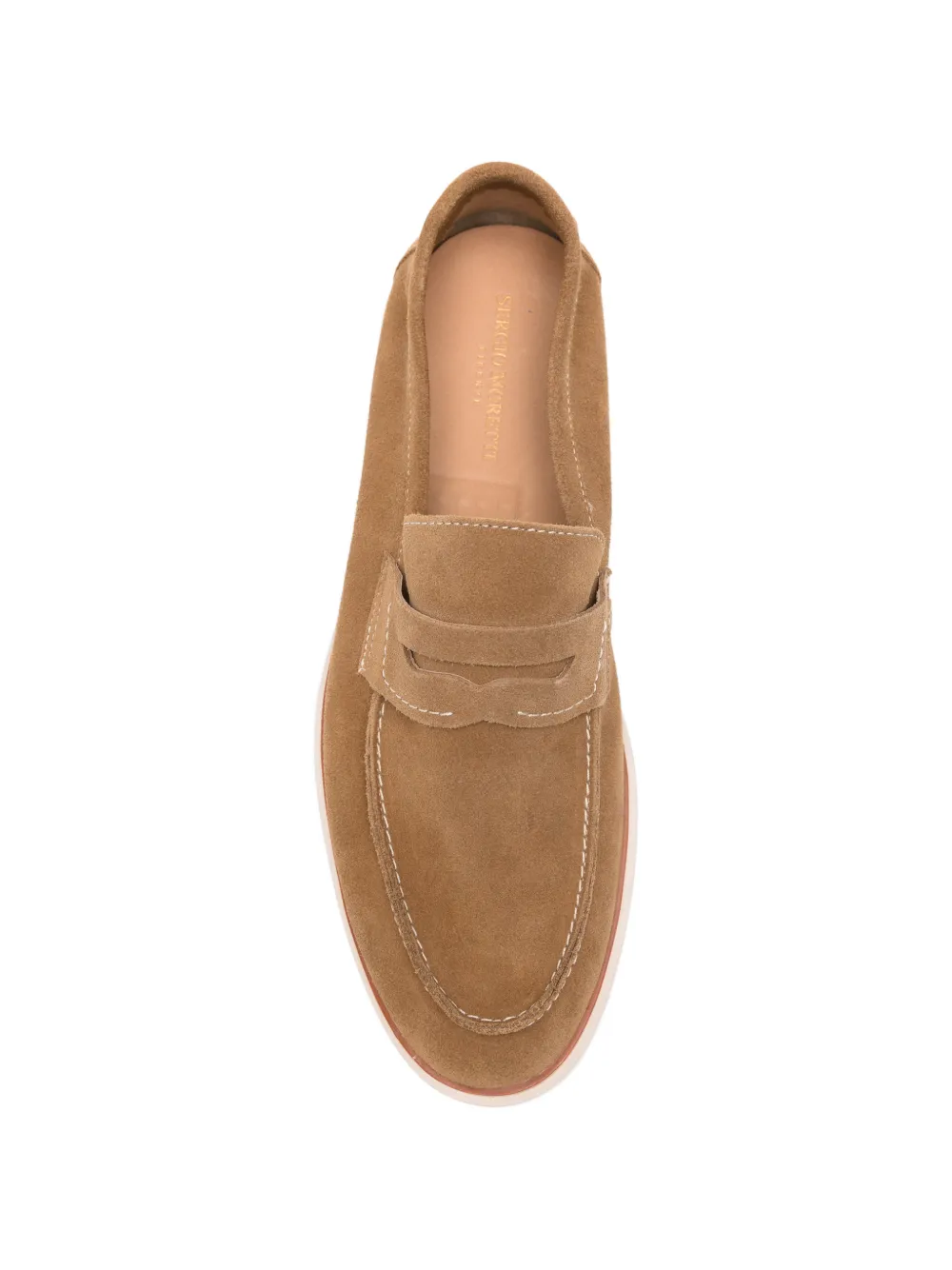 SERGIO MORETTI FIRENZE suede penny loafers Bruin