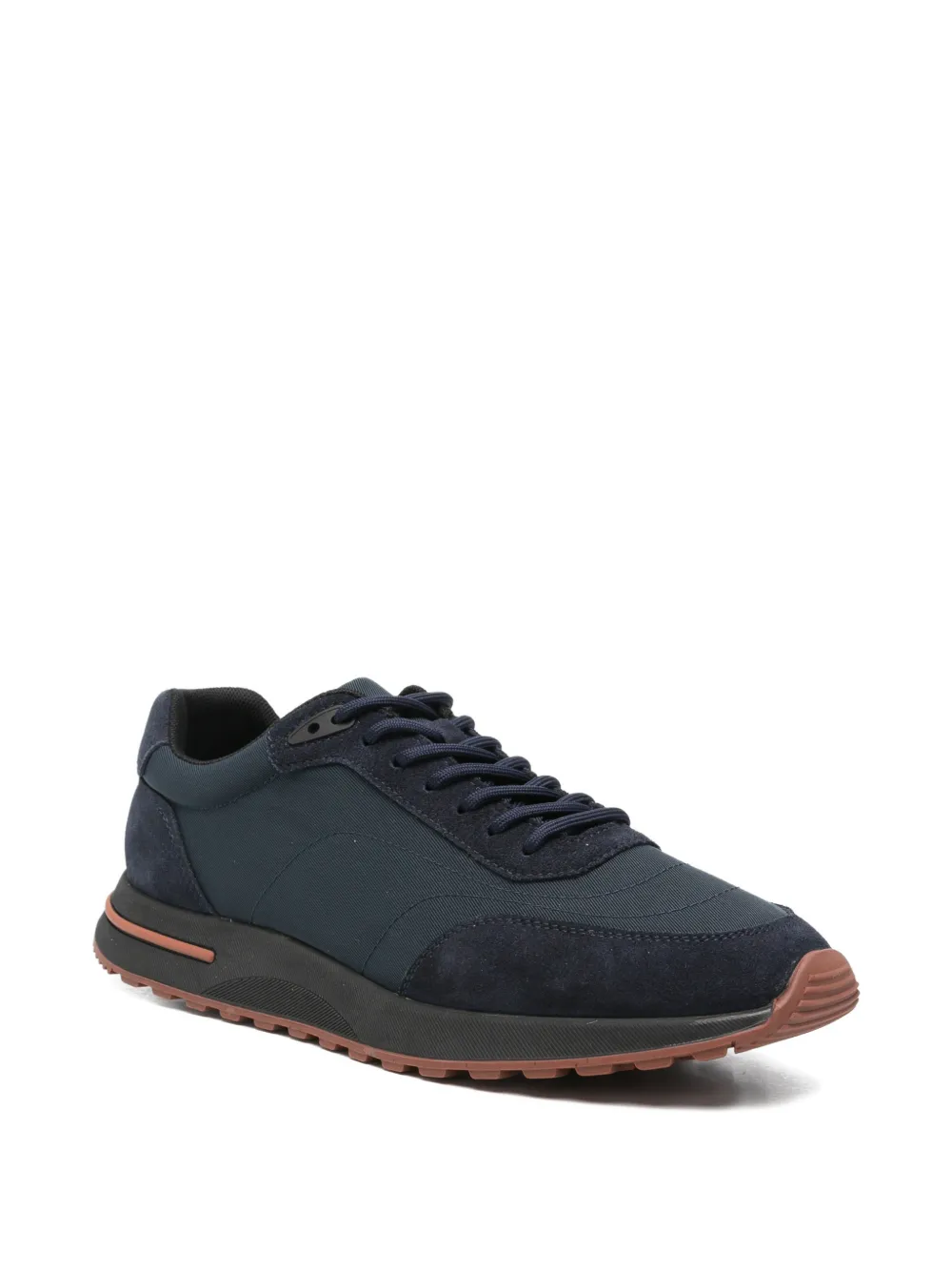 SERGIO MORETTI FIRENZE panelled suede-trim sneakers Blauw